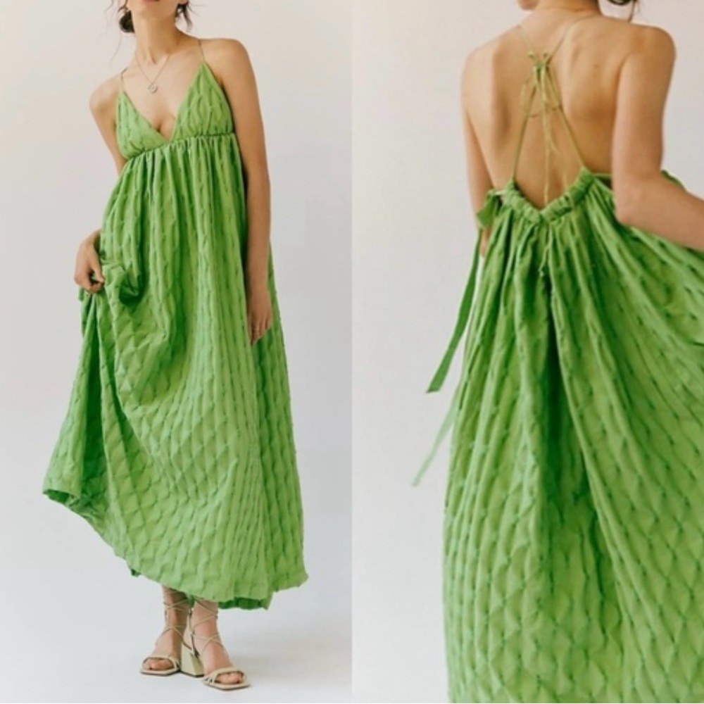 Free People Lime Green Backless Maxi Dress